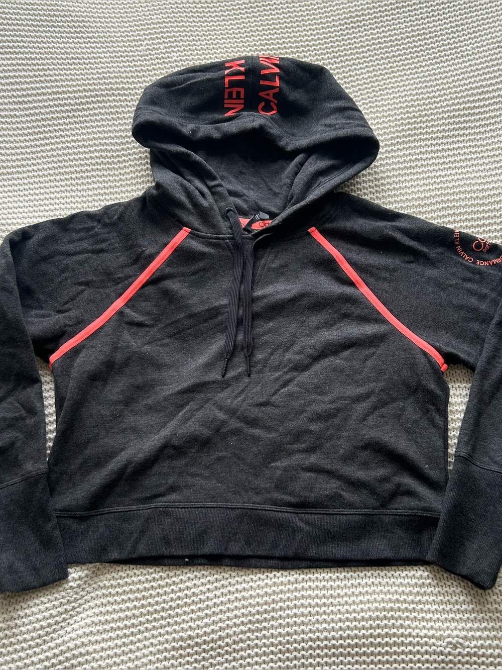 Calvin Klein Performance Grey & Hot Pink Sweatshirt Hoodie with Zipper